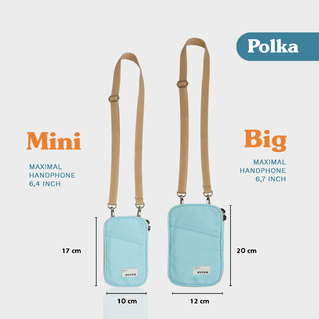 Evroa Polka Sling Phone - Aqua Blue