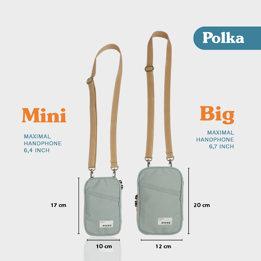 Evroa Polka Sling Phone - Light Grey