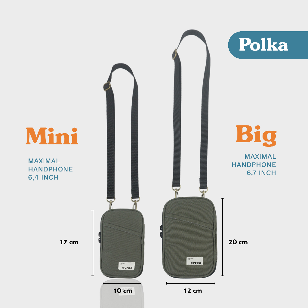 Evroa Polka Sling Phone - Dark Grey