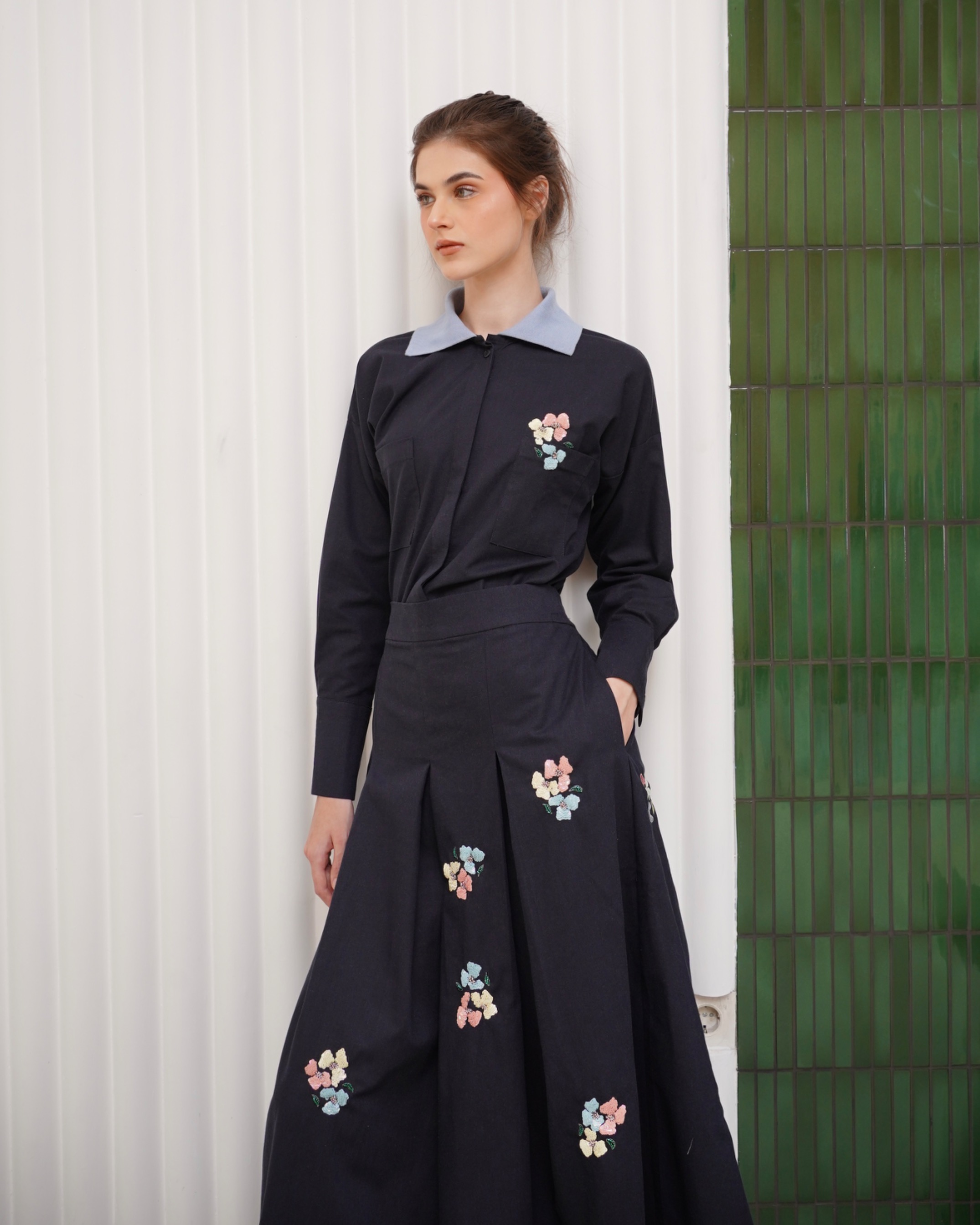 Embellishments Linen Skirt