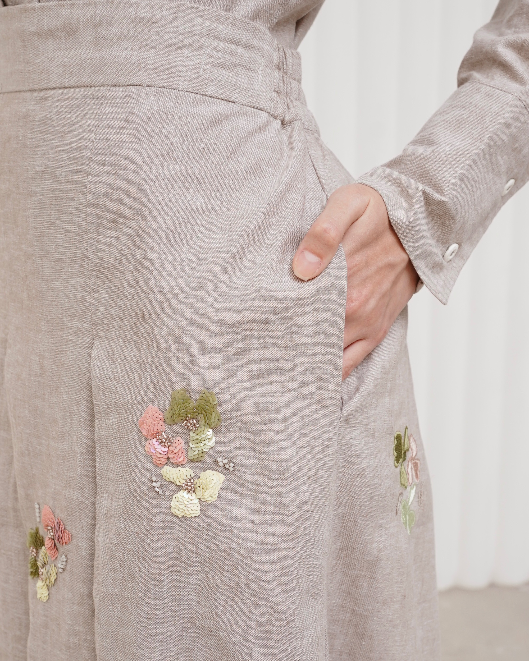Embellishments Linen Skirt