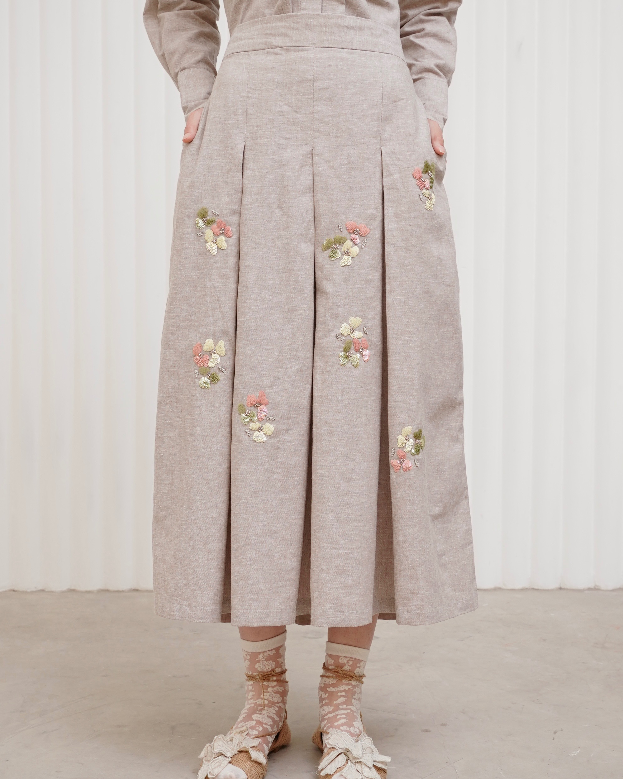 Embellishments Linen Skirt