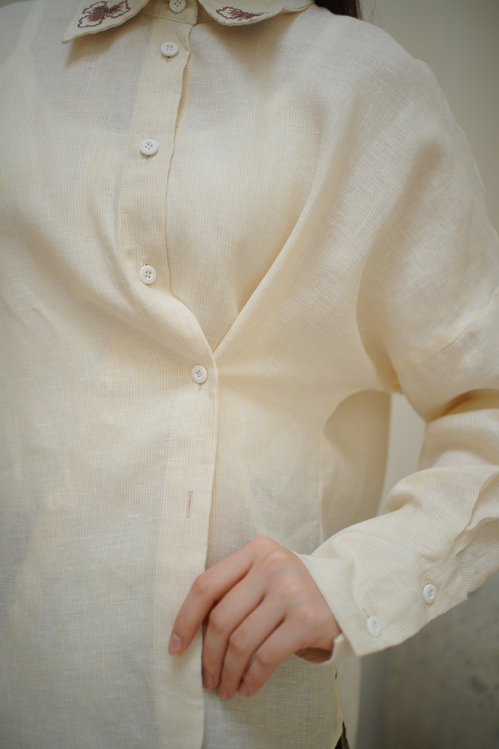 Embroidered Linen Top