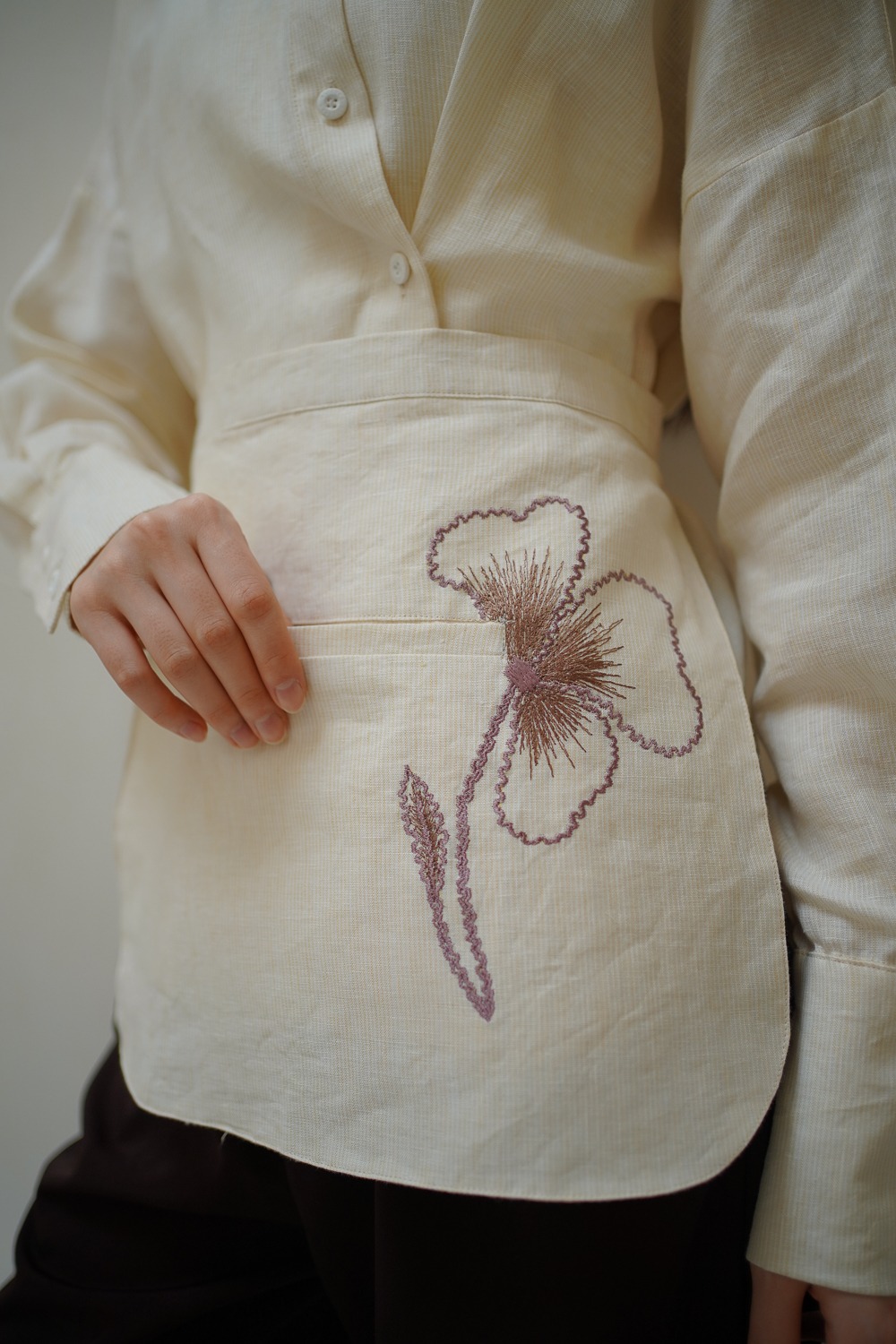 Embroidered Linen Top