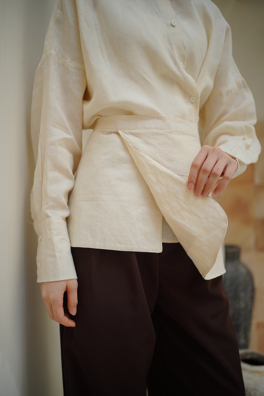 Embroidered Linen Top
