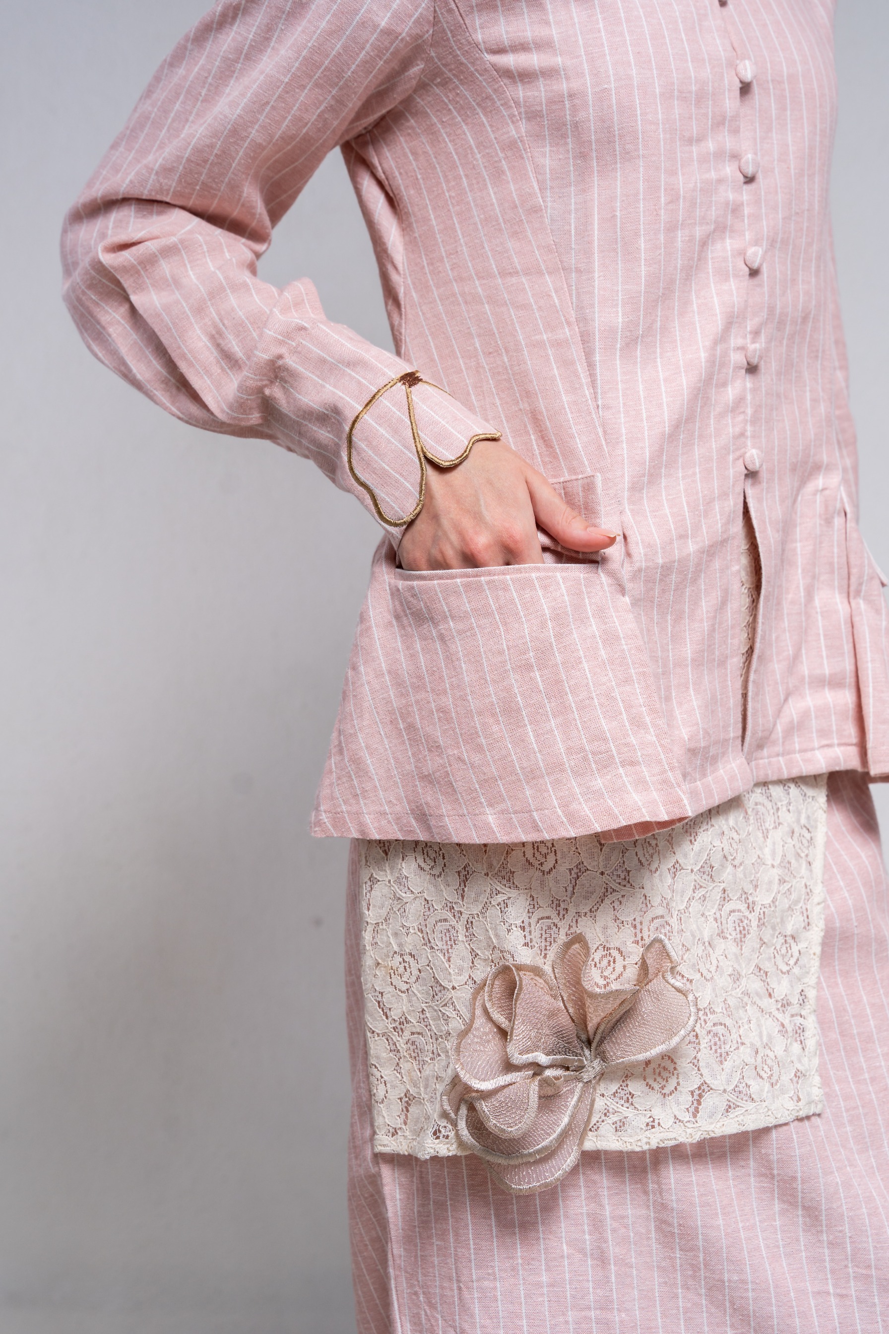 Linen Pinstripe Top