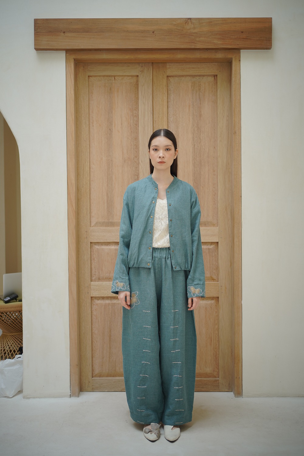 Embroidered Linen Jacket