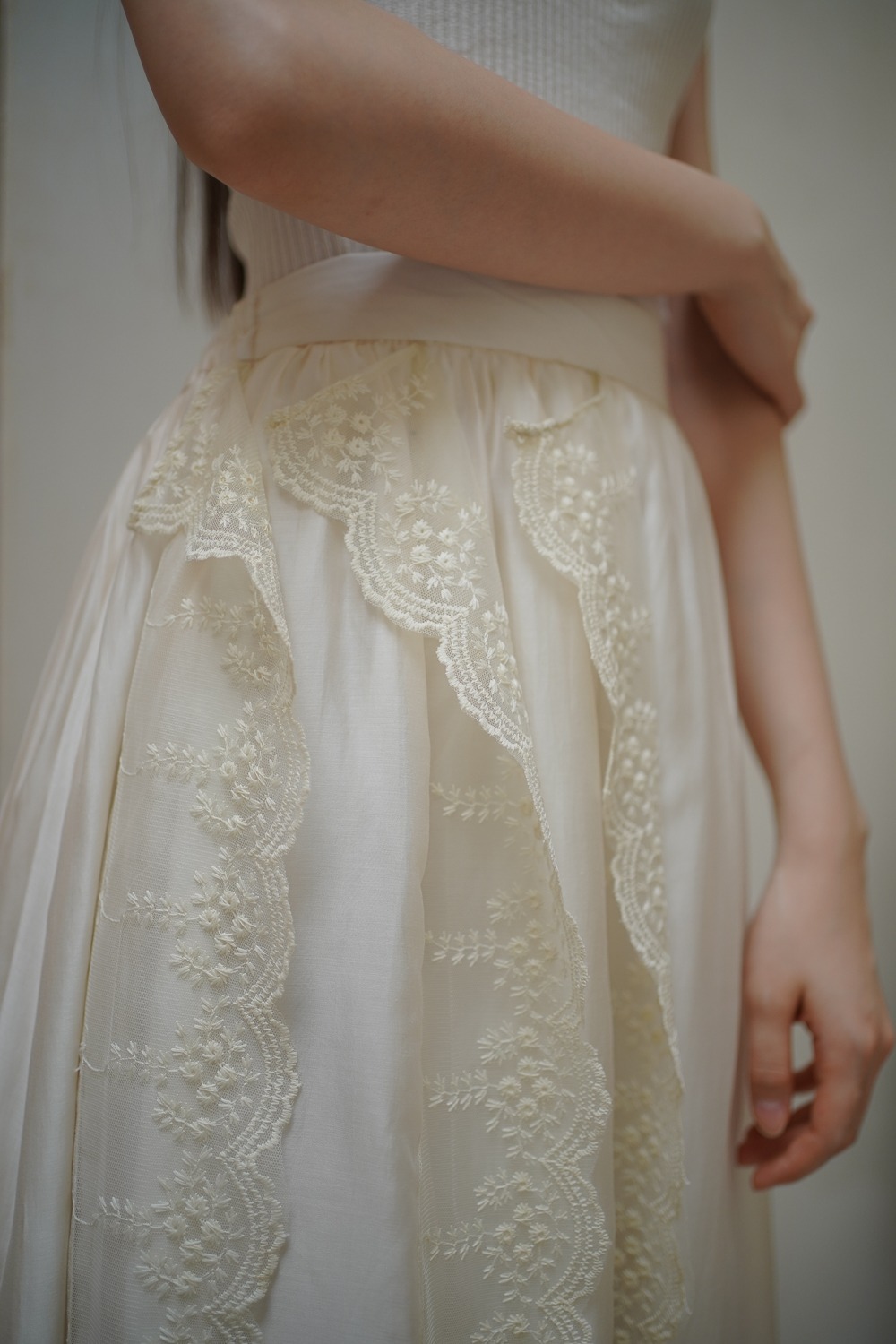 Soft Lace Layered Skirt