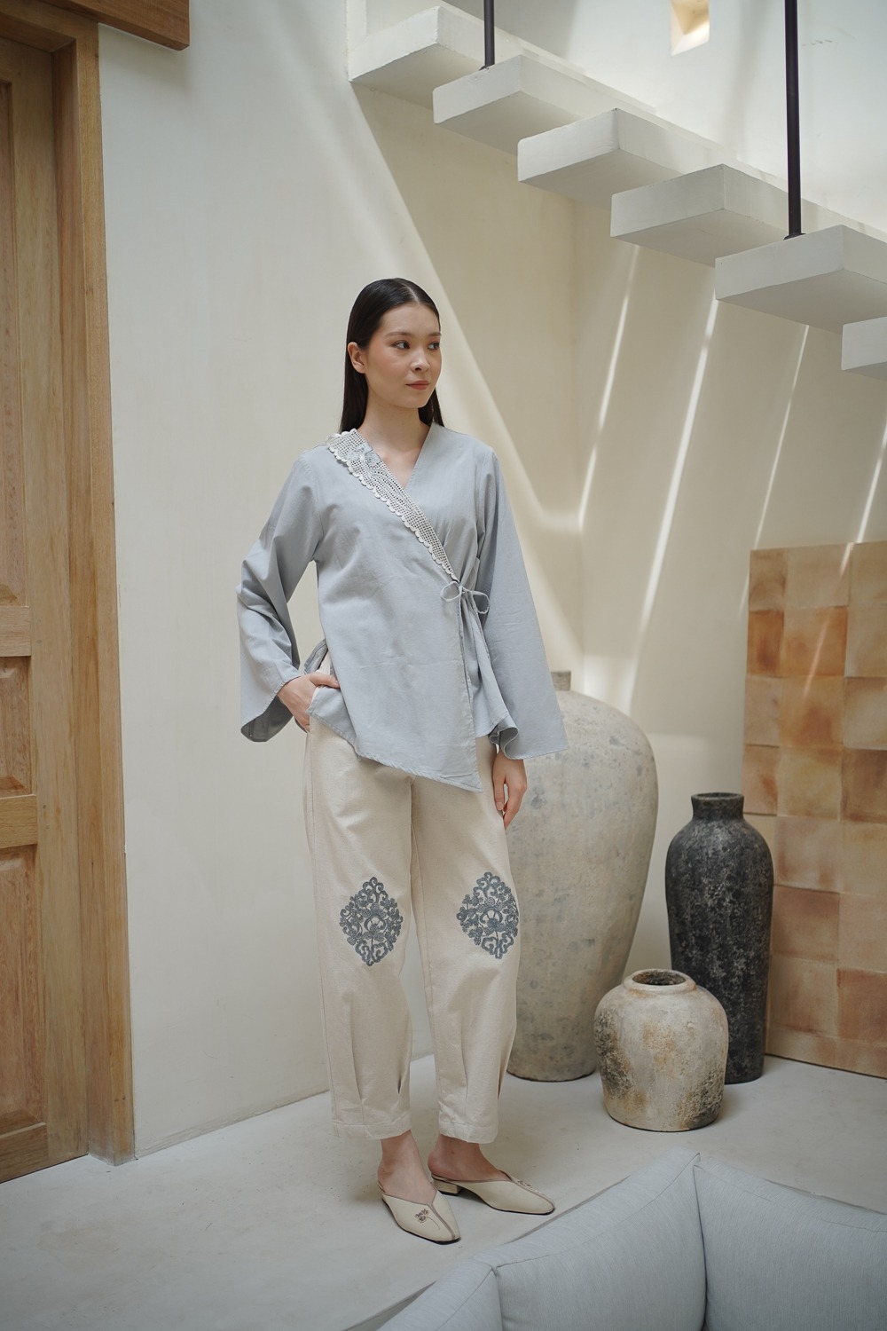 Linen Barrel Pants
