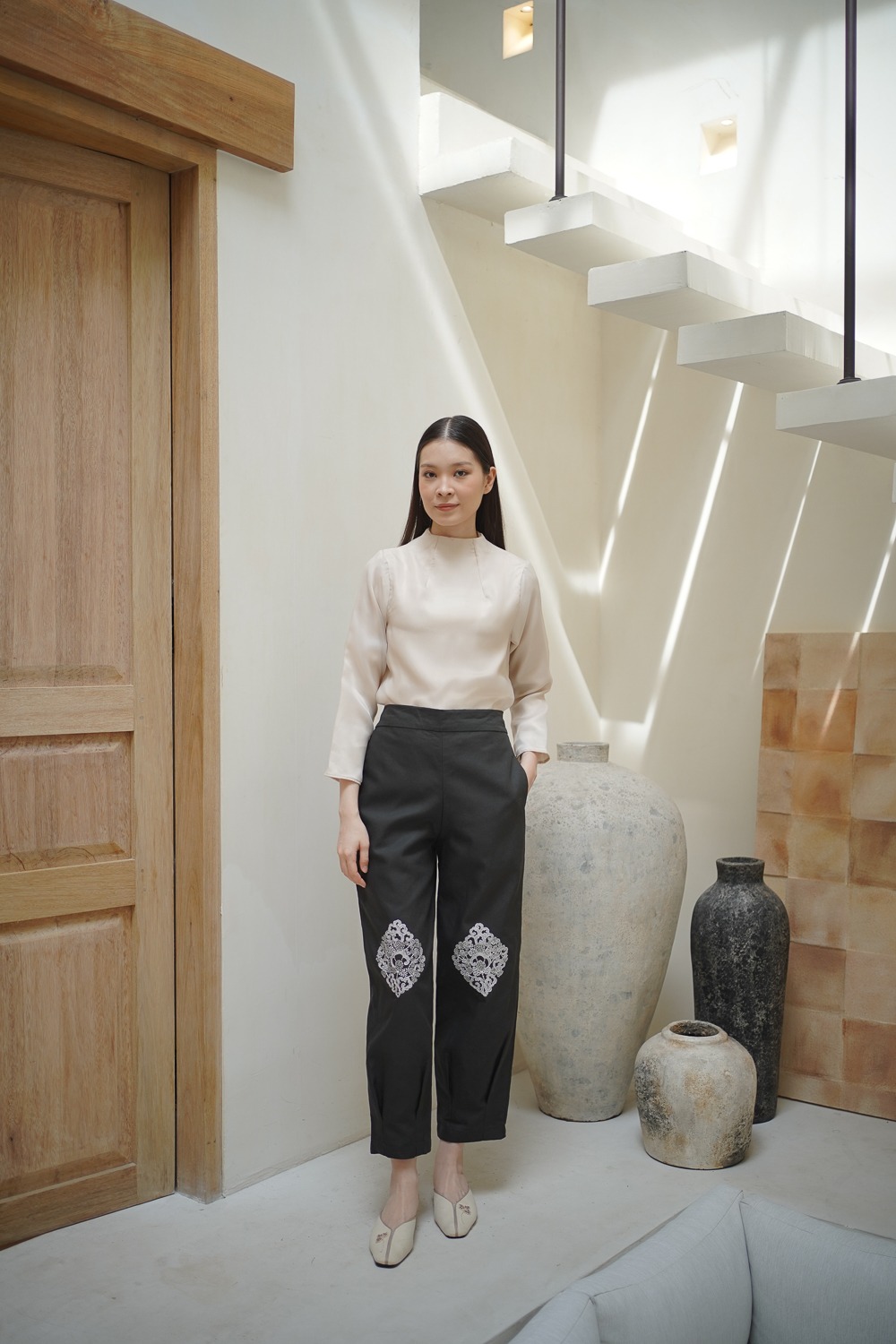 Linen Barrel Pants