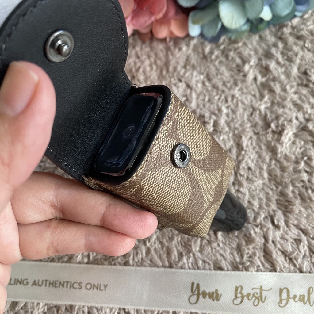 Coach Signature Hand Sanitizer Holder Khaki