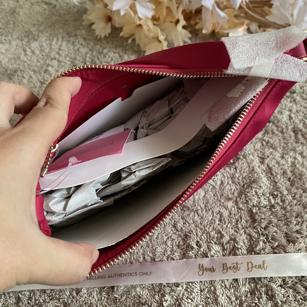 Kate Spade Sam Nylon Shoulder Bag Vermilion