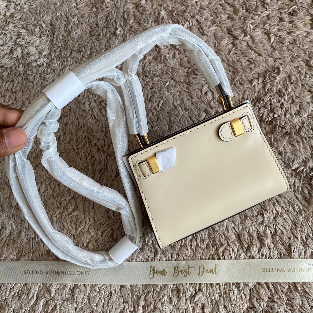 Tory Burch Lee Radziwill Appligue Nano Bag New Cream