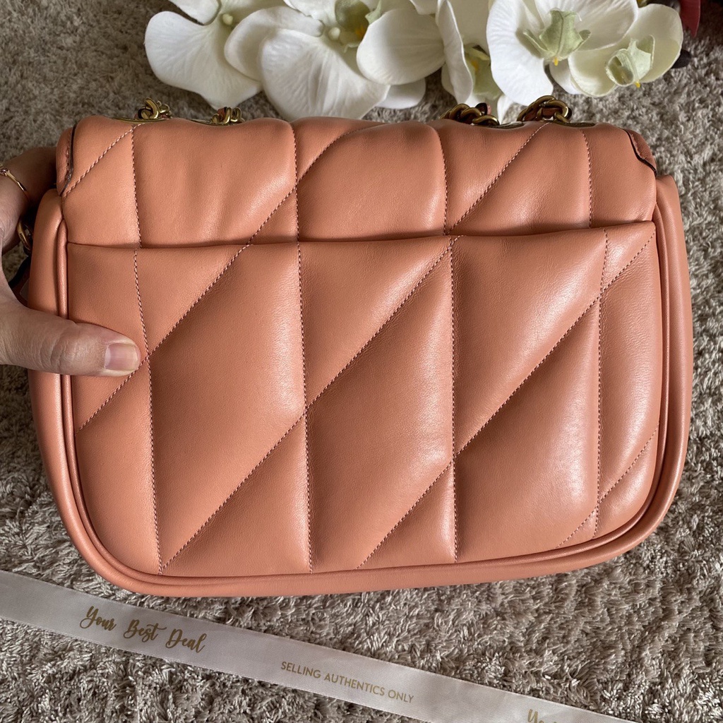 Coach Pillow Madison 24 Shoulder Bag With Quilting Light Coral