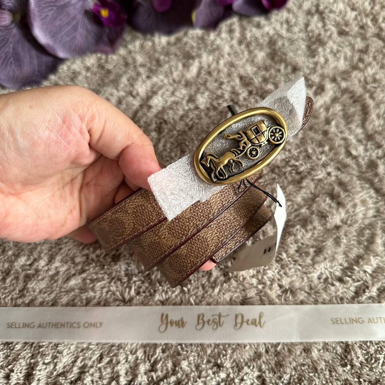 Coach Signature Reversible Belt