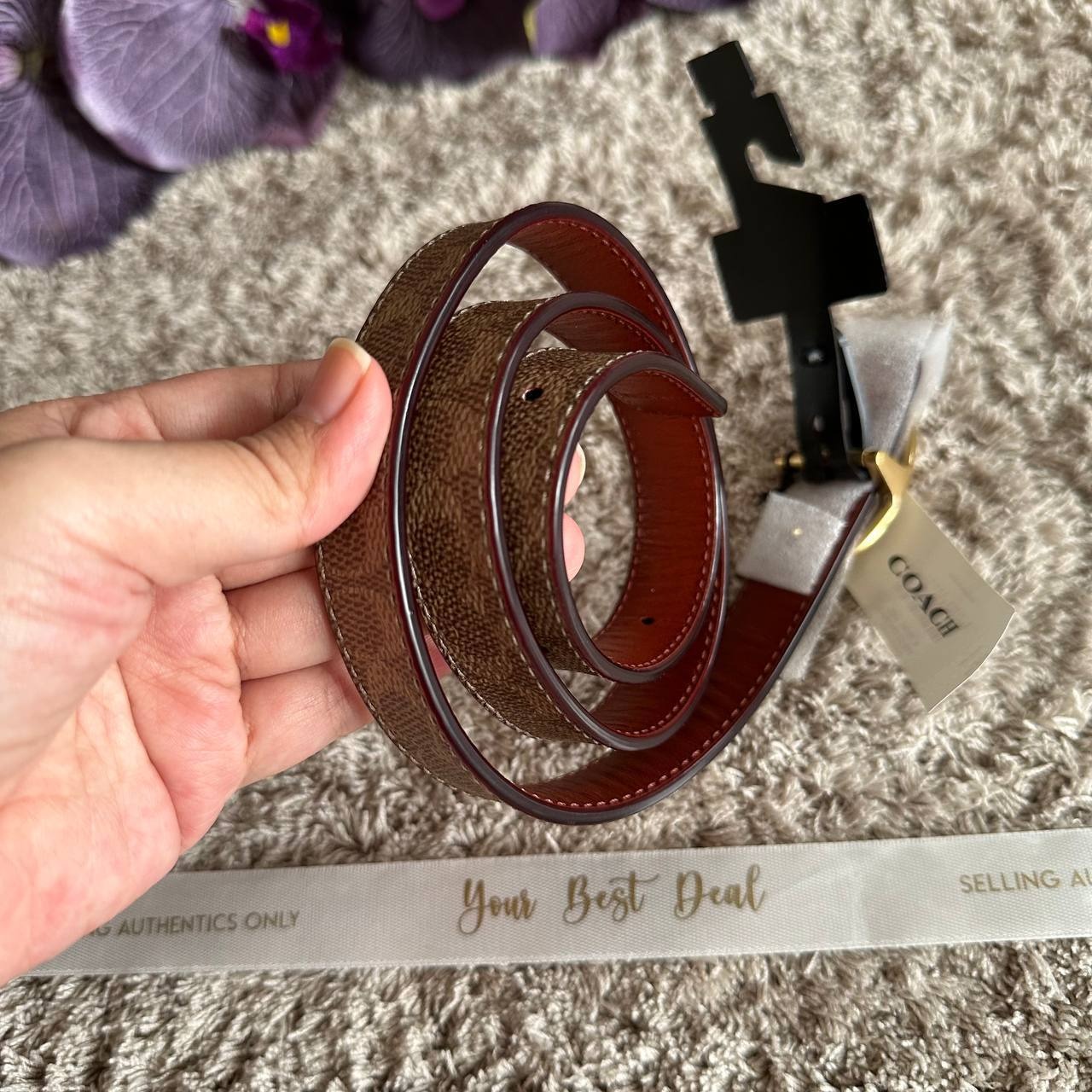 Coach Signature Reversible Belt