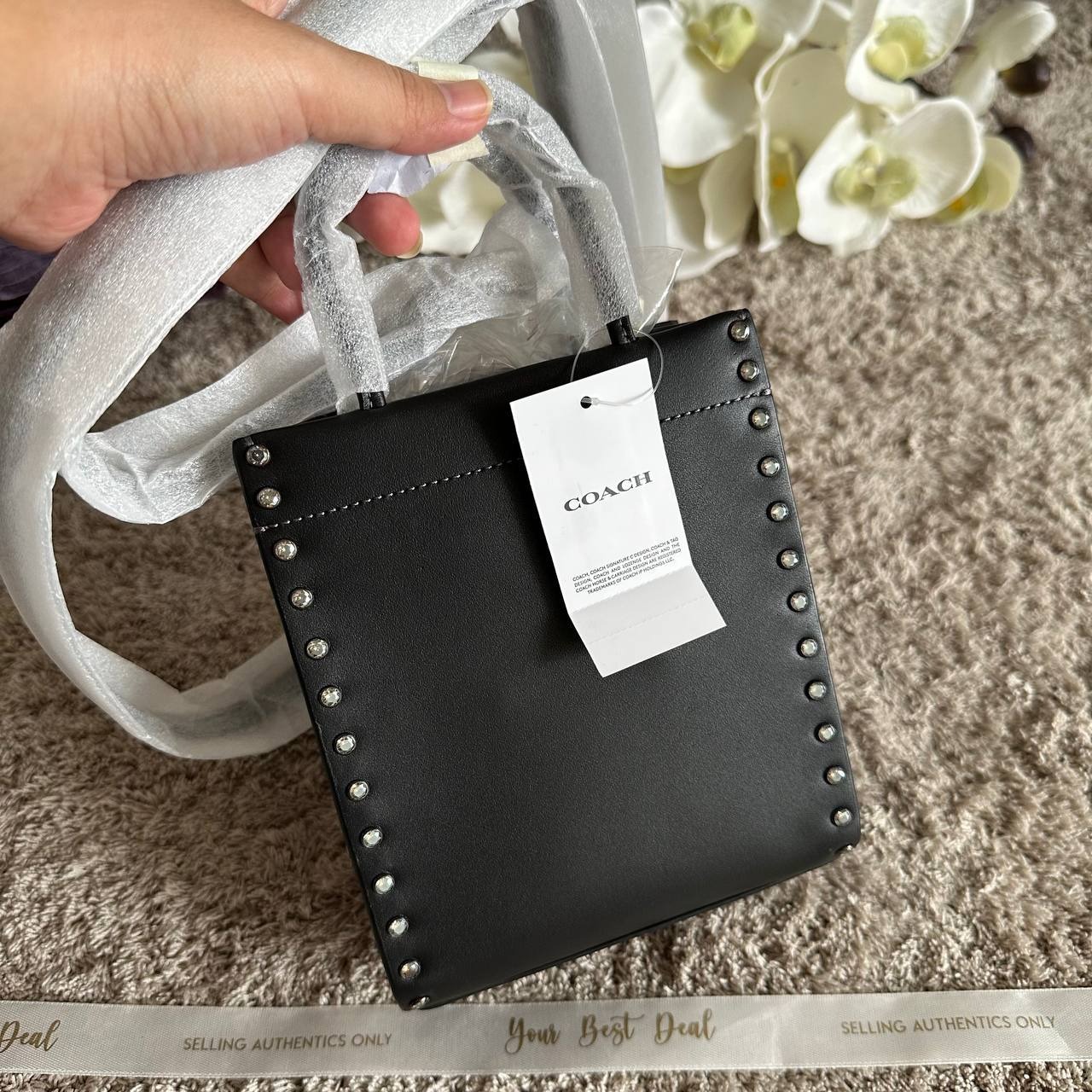 Coach Mini Cashin Tote With Crystal Rivest 