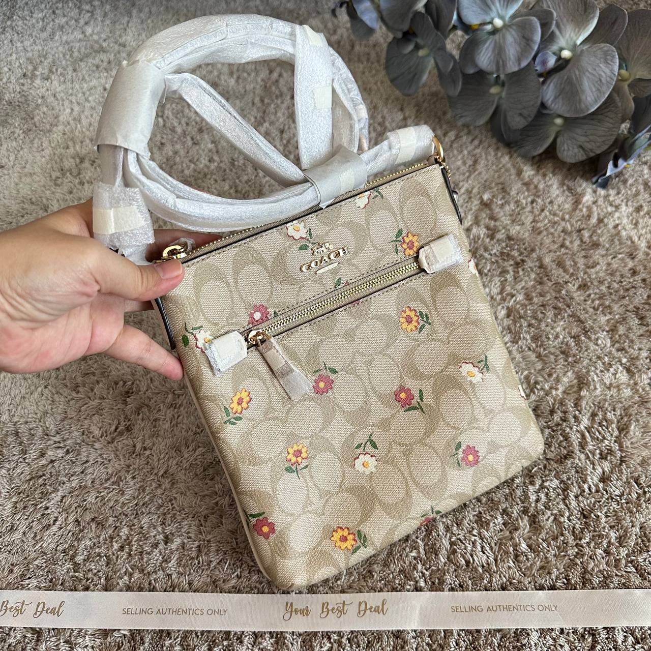 Coach Signature Mini Rowan File Bag