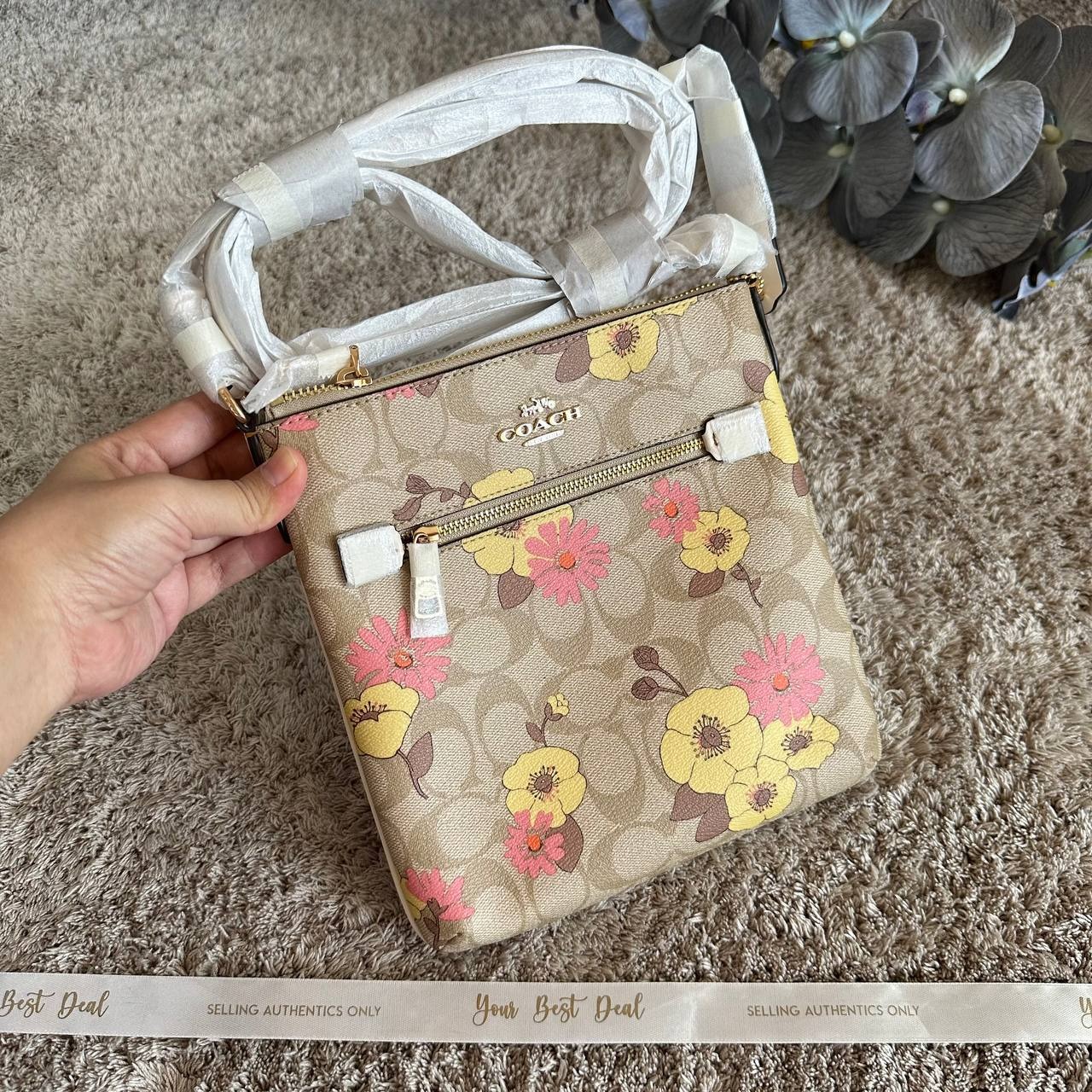Coach Signature Mini Rowan File Bag