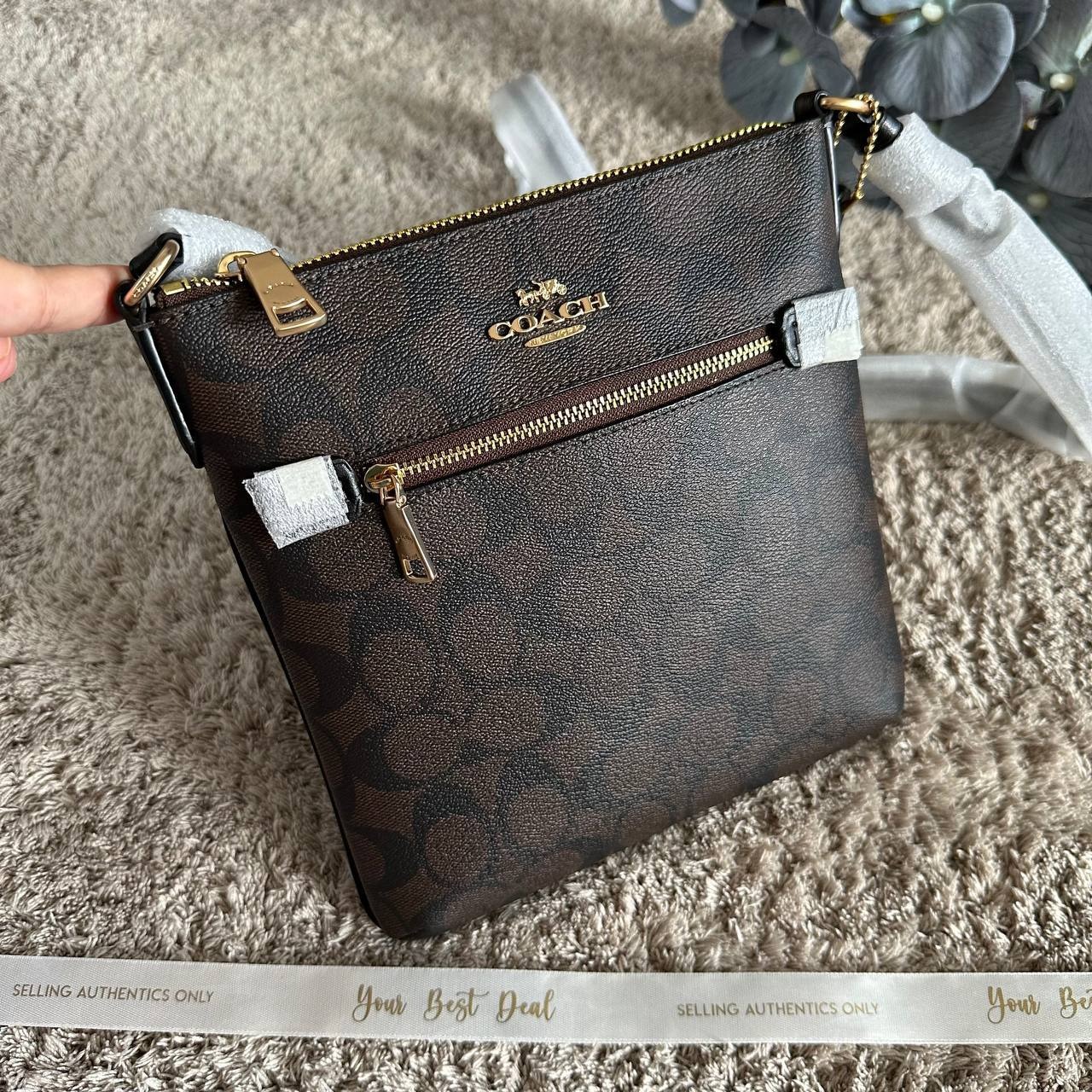 Coach Signature Mini Rowan File Bag