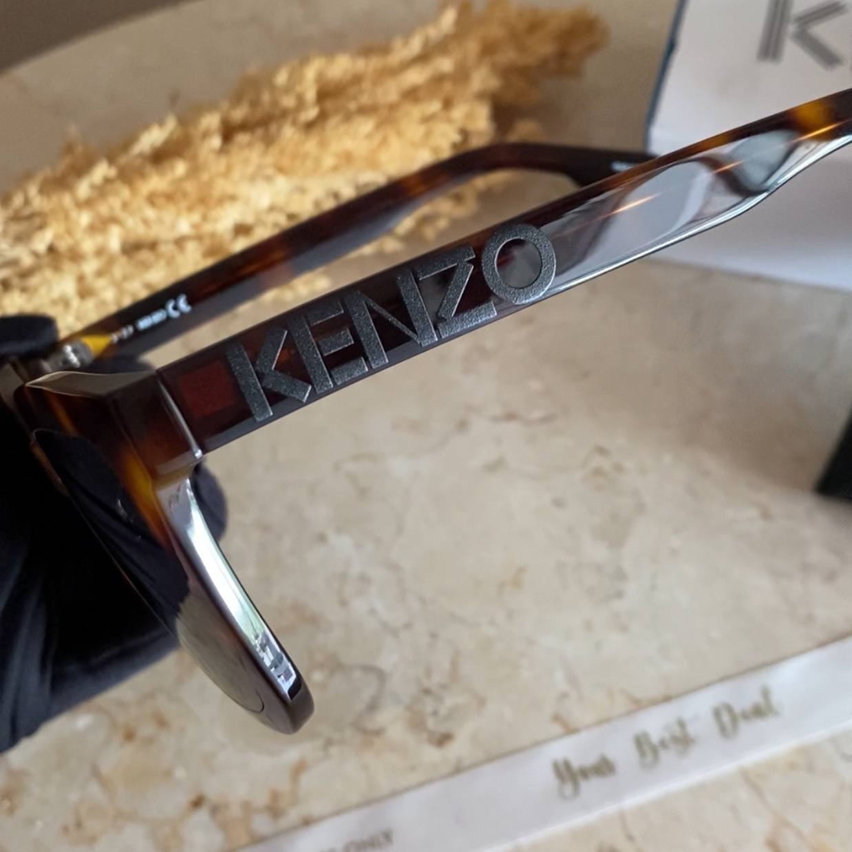Kenzo Square Ladies Sunglasses Havana