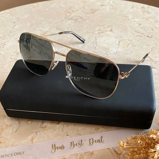 Image of  Givenchy 7195 Aviator Sunglasses Gold/Dark Green