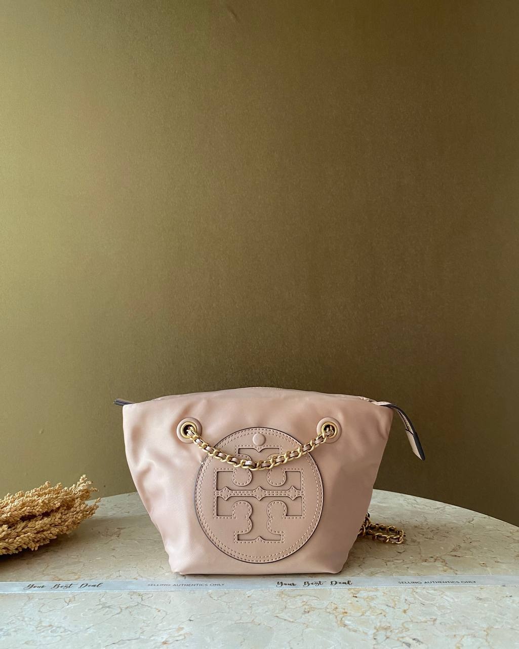 Tory Burch Ella Small Chain Crossbody Pink Sand