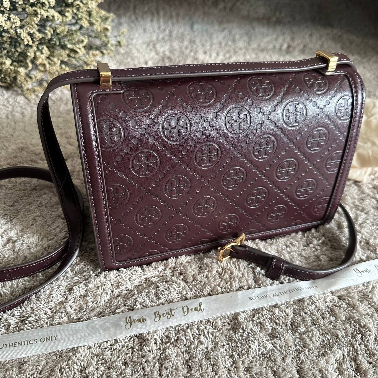 Tory Burch Monogram Leather Shoulder Bag 