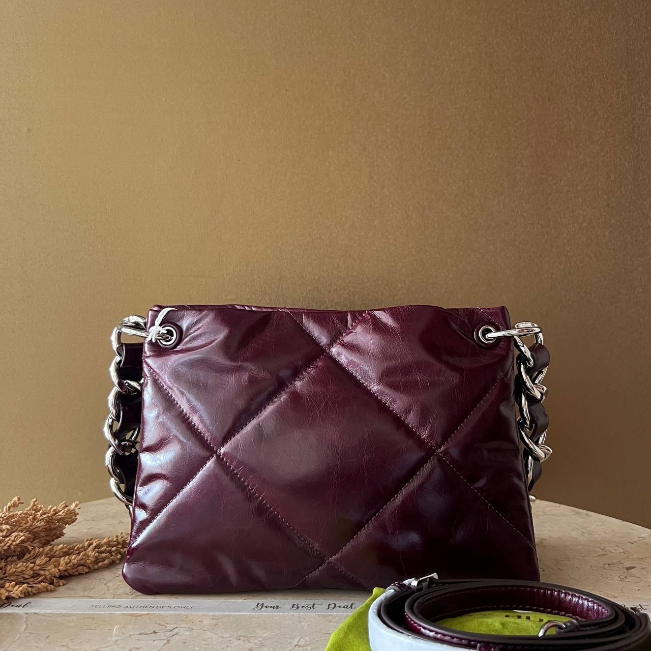 Tory Burch Kira Diamond Quilt Distressed Shoulder Bag