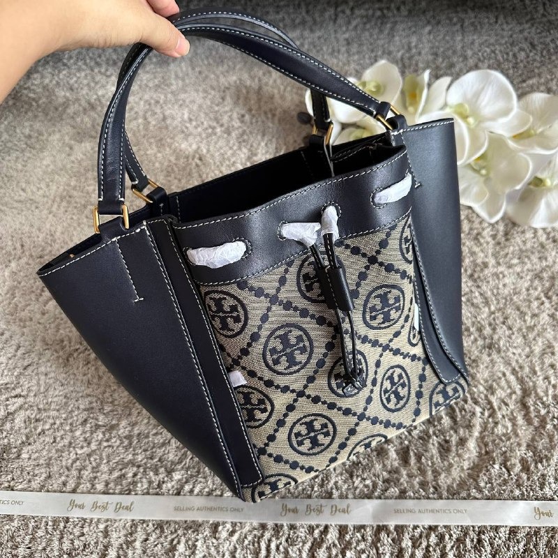 Tory Burch McGraw Monogram Jacquard Draw Satchel