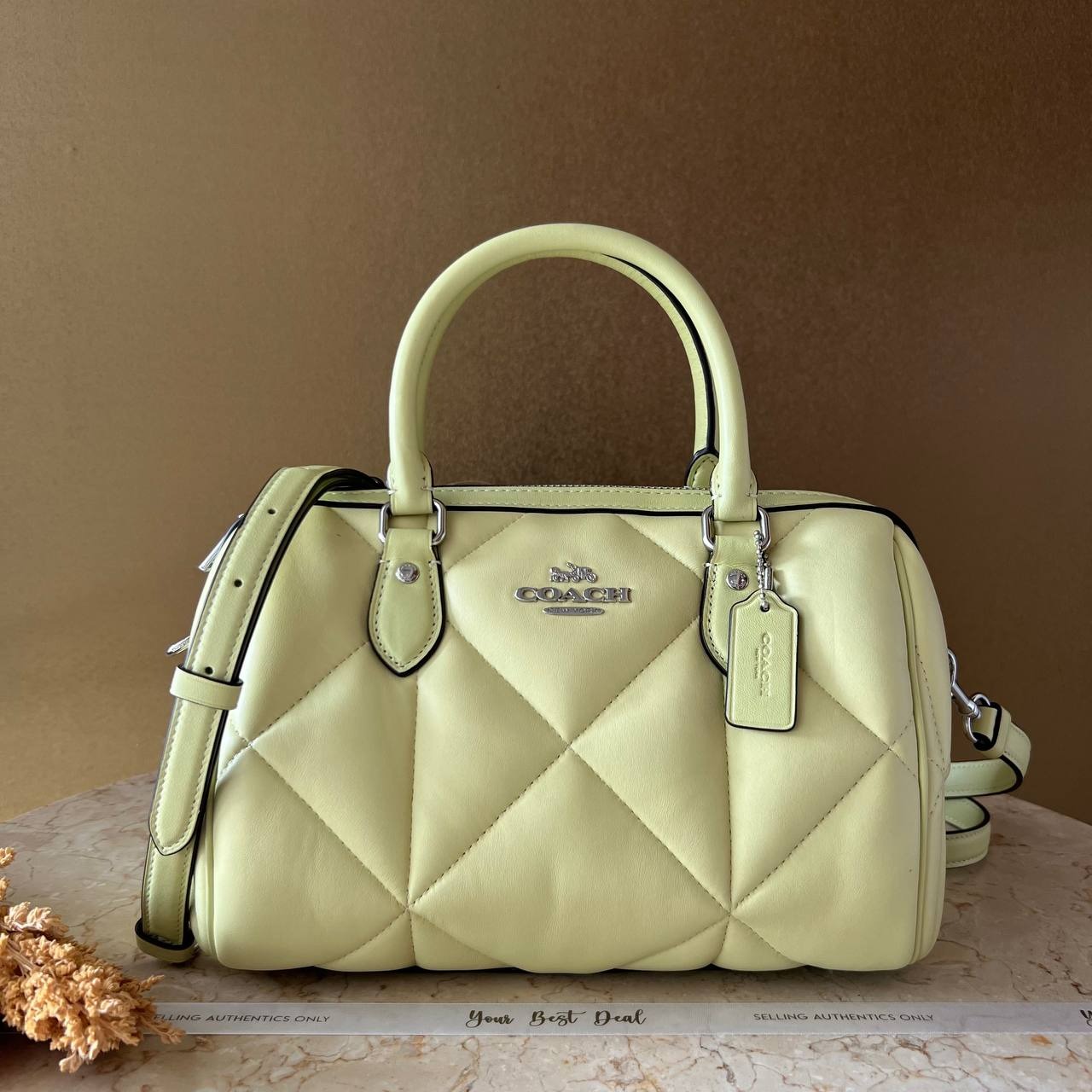 Coach Diamond Quilt Rowan Satchel 