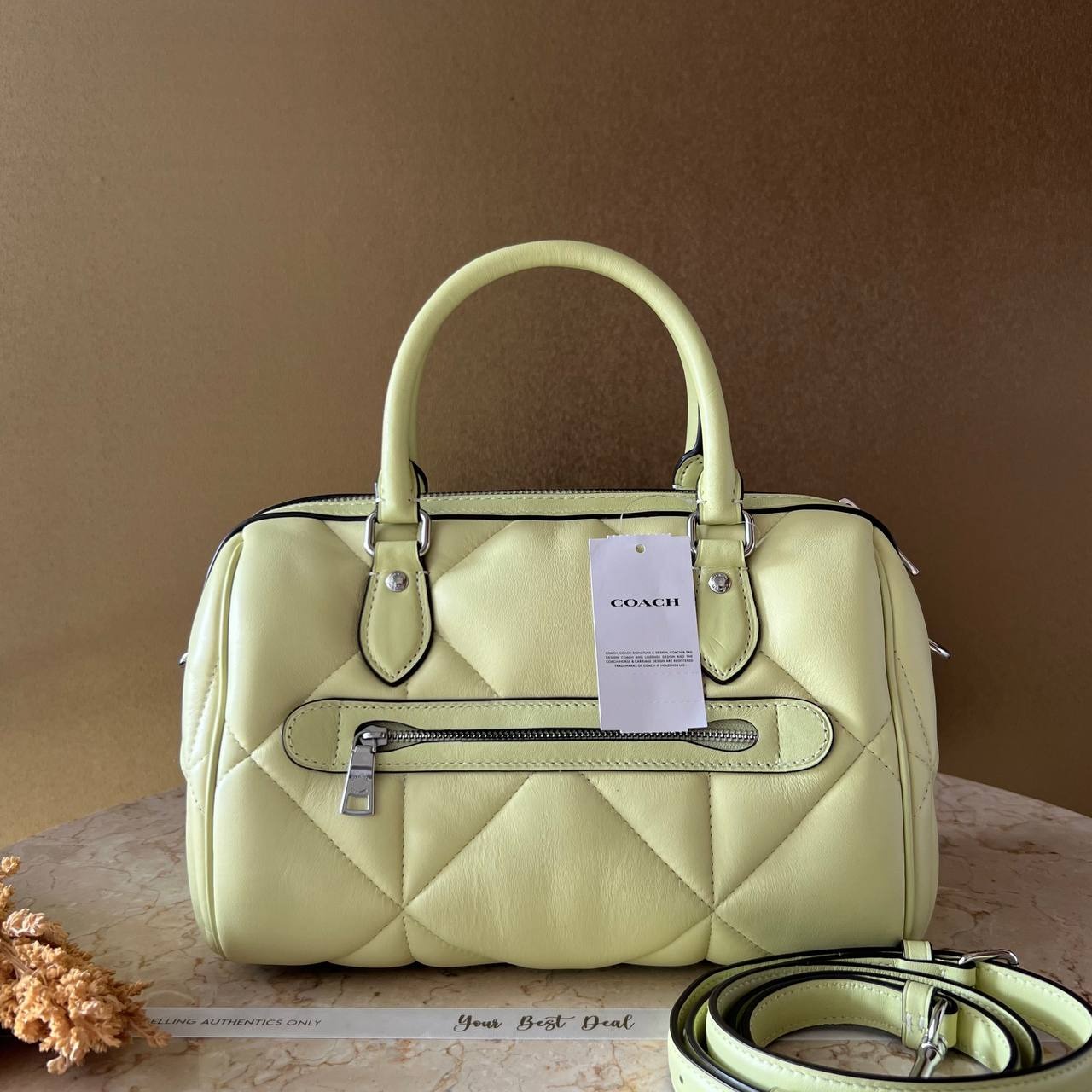 Coach Diamond Quilt Rowan Satchel 