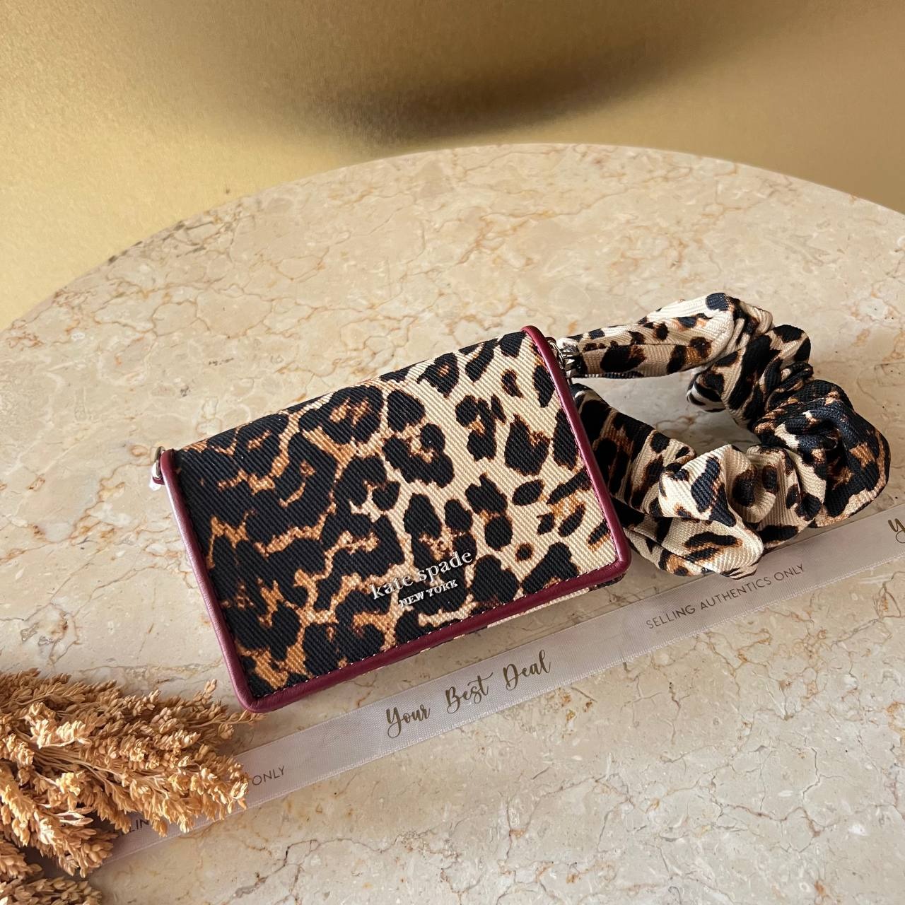 Kate Spade Natasha Downtown Leopard Scrunch Strap Mini Bag