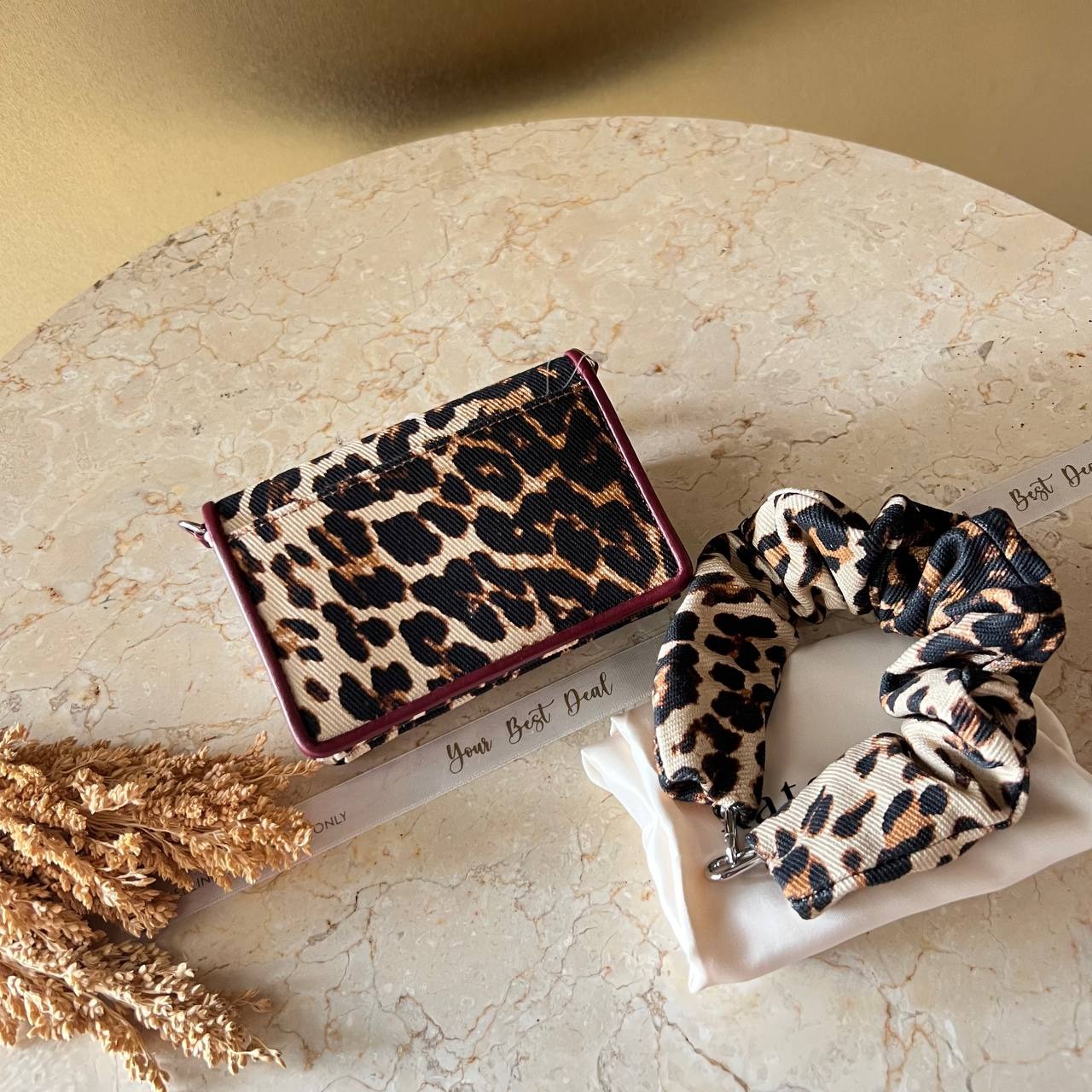 Kate Spade Natasha Downtown Leopard Scrunch Strap Mini Bag
