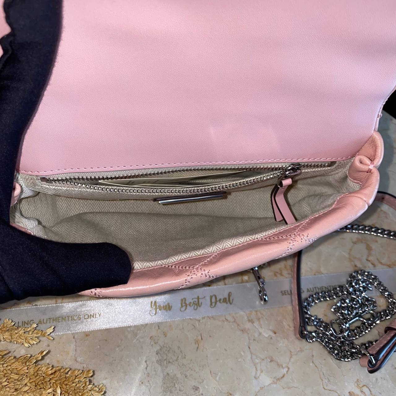 Tory Burch Glazed Mini Top Handle Rose Sachet