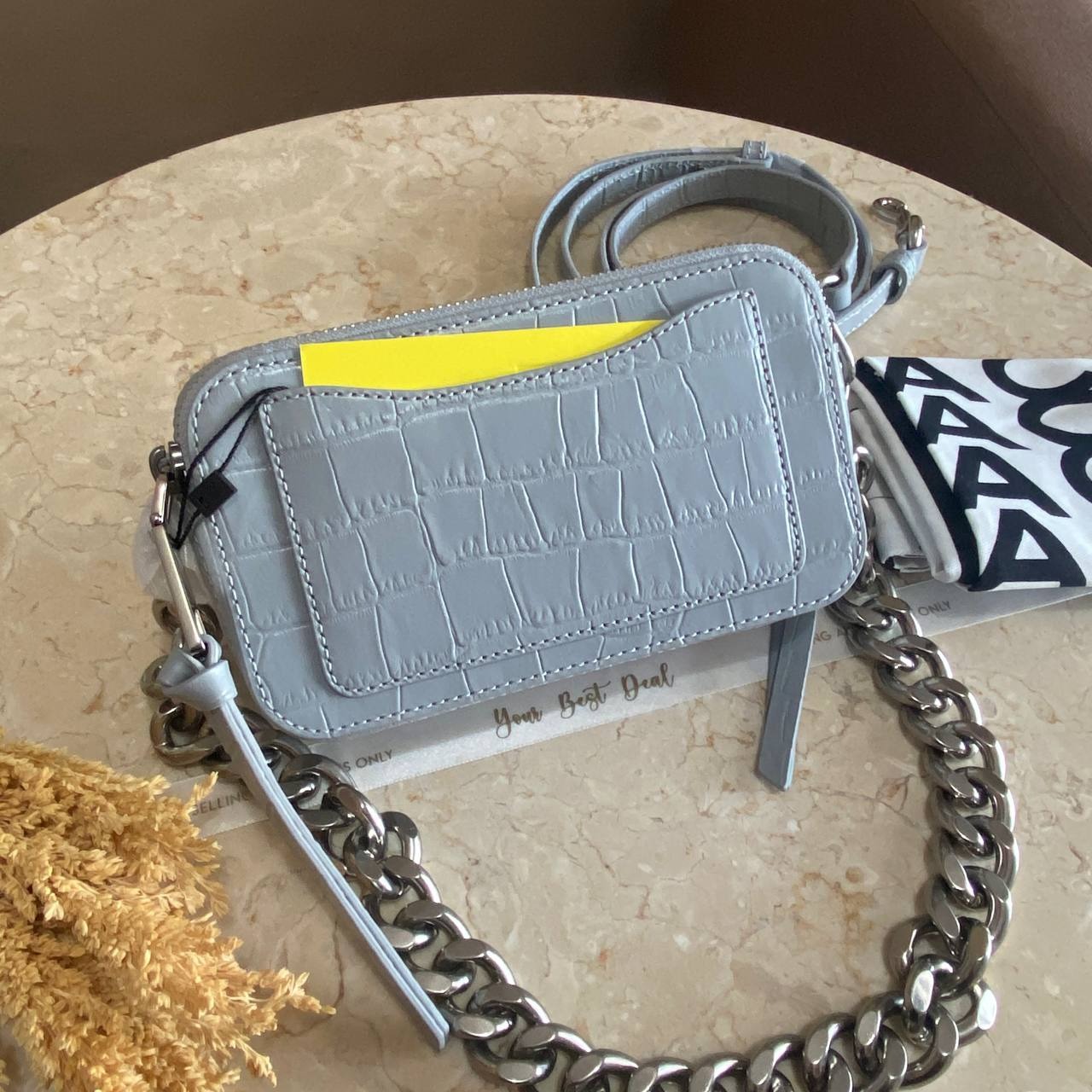 Marc Jacob The Snapshot Croco Embossed Camera Bag 