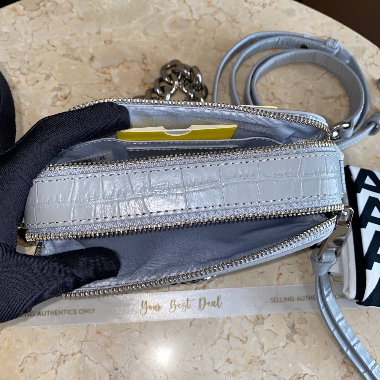 Marc Jacob The Snapshot Croco Embossed Camera Bag 