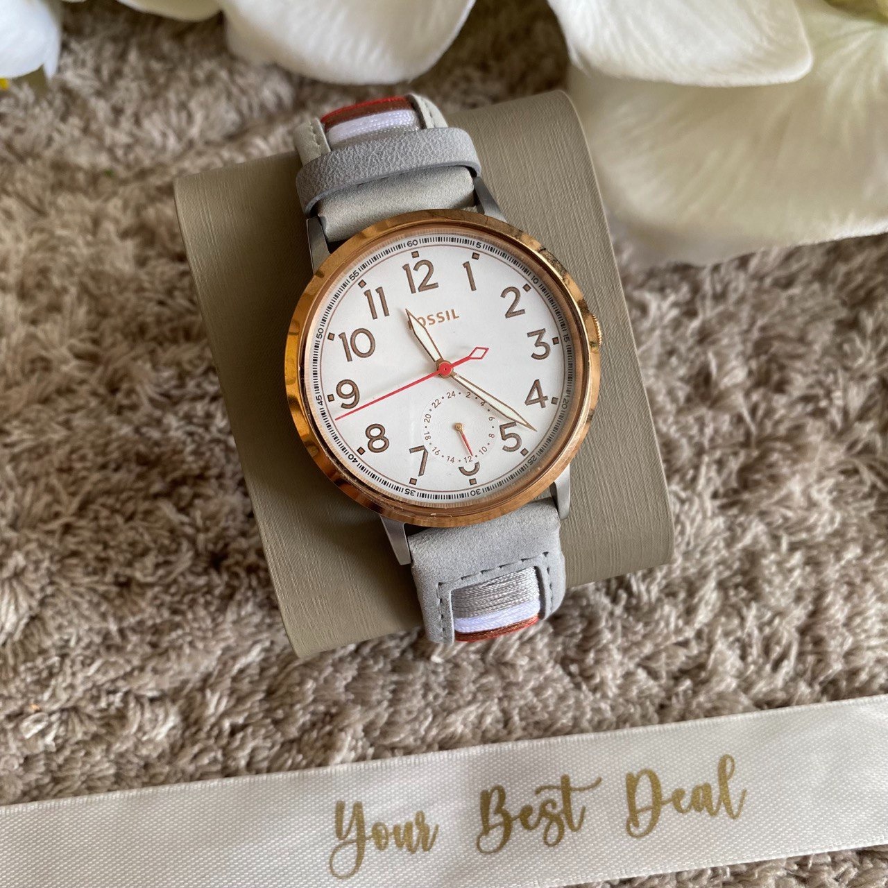 Fossil Everyday Muse White Dial Watch Grey Ladies Watch