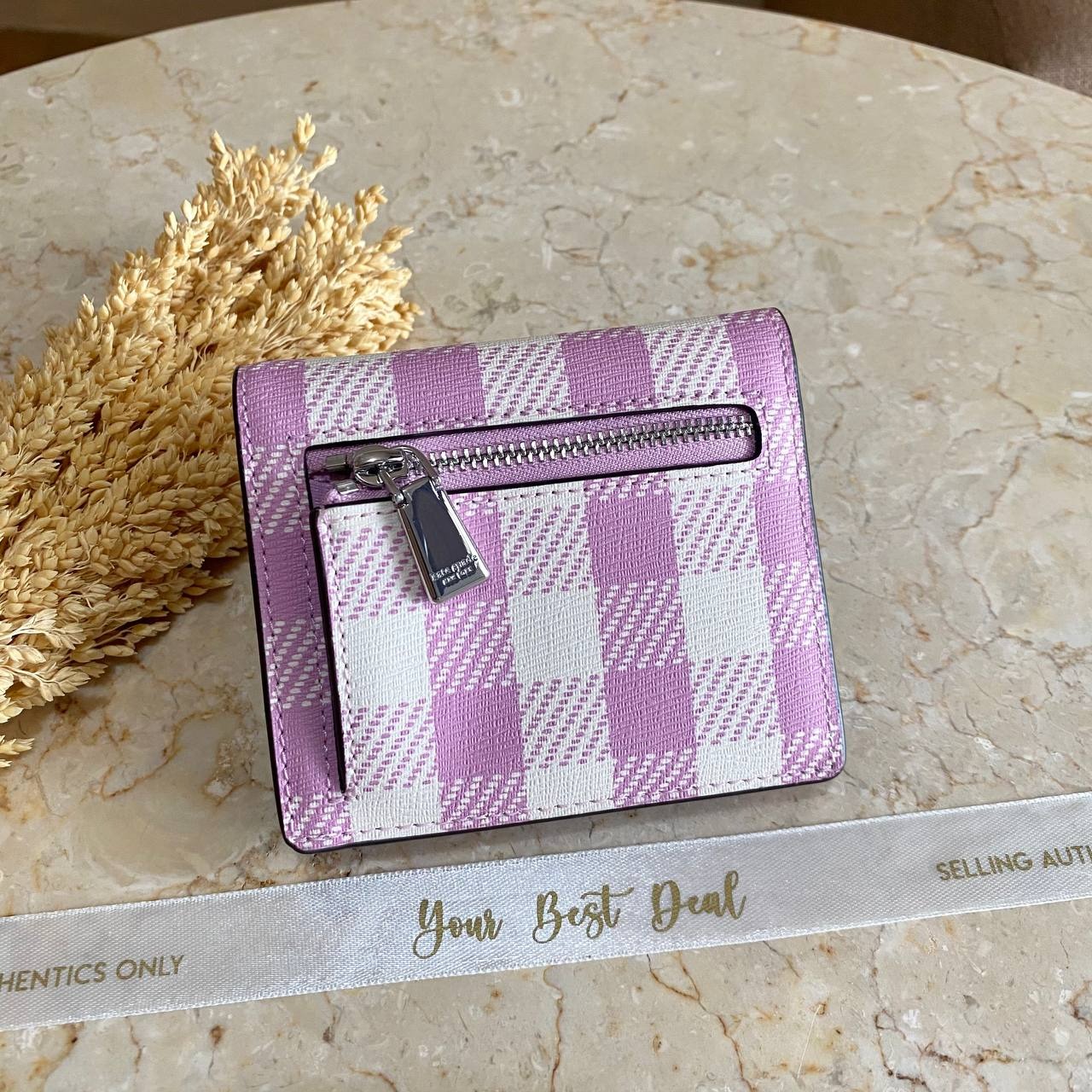 Kate Spade Morgan Gingham Field Small Bifold Wallet 