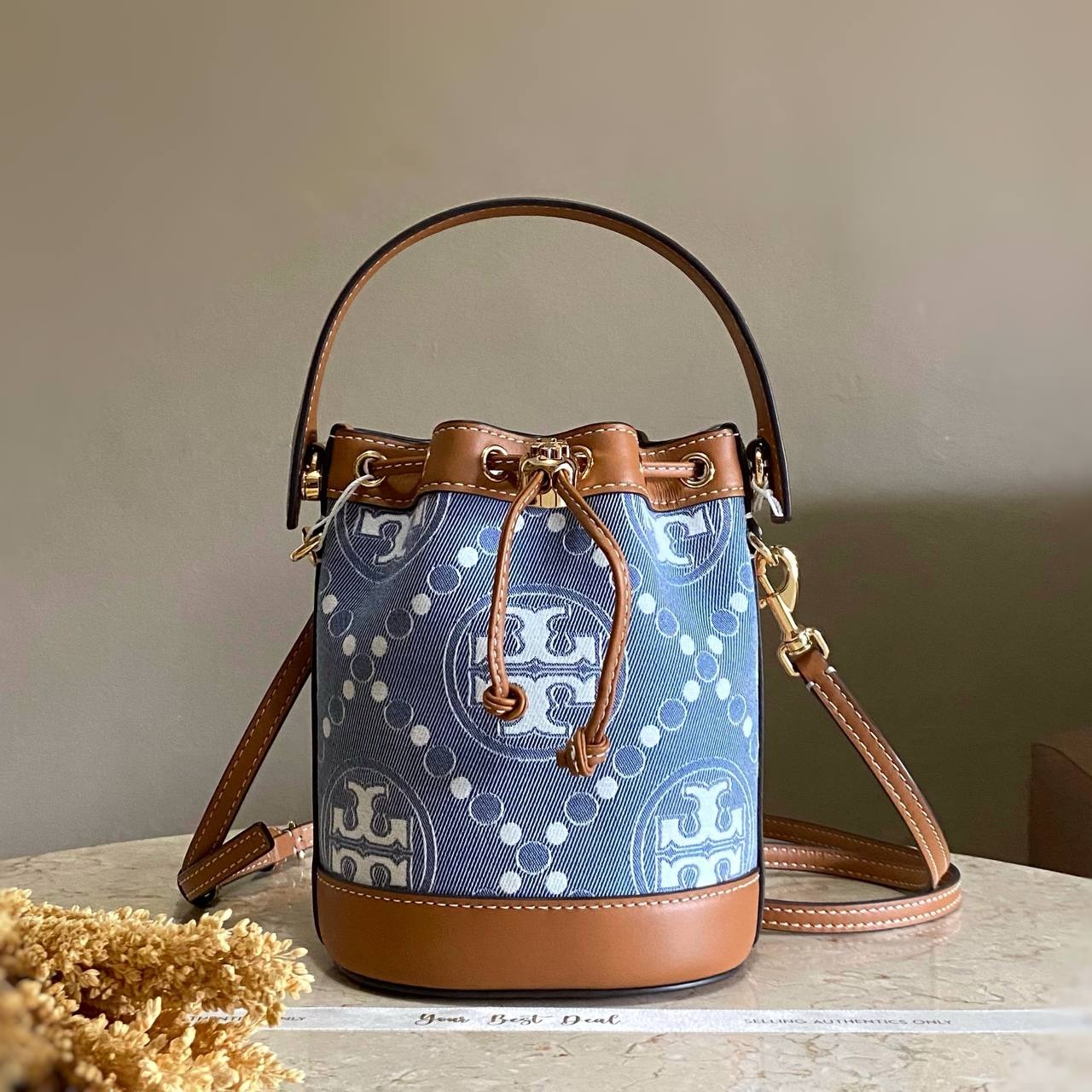 Tory Burch T Monogram Mini Bucket Bag