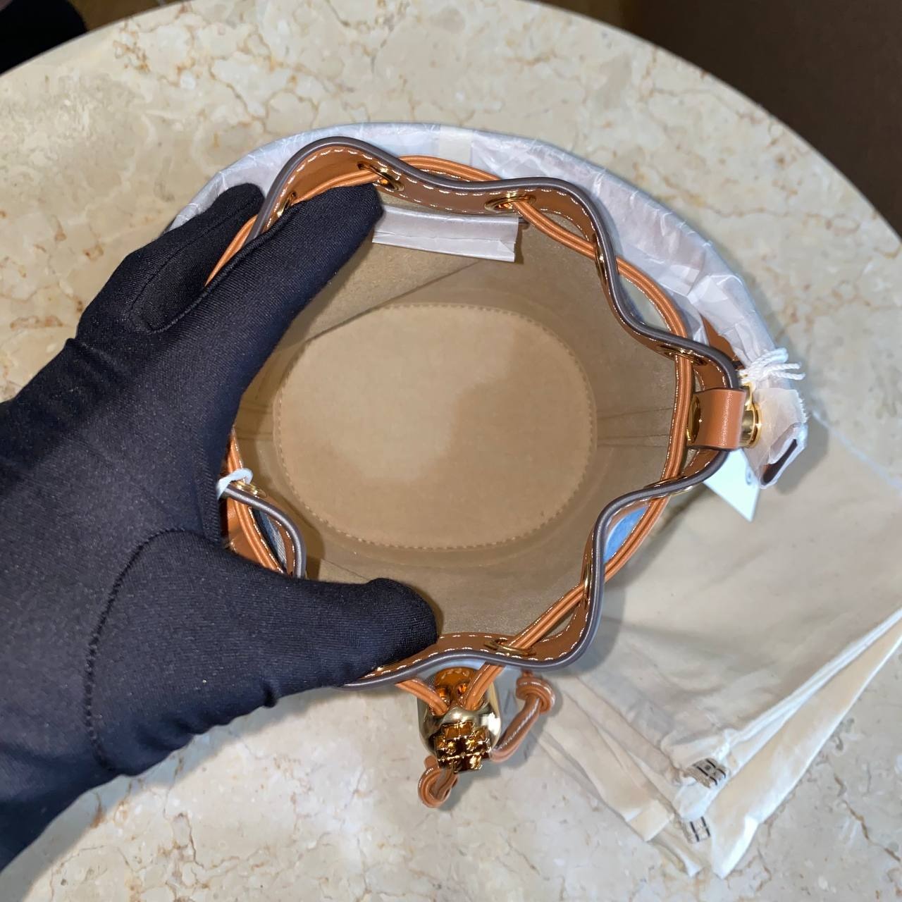 Tory Burch T Monogram Mini Bucket Bag