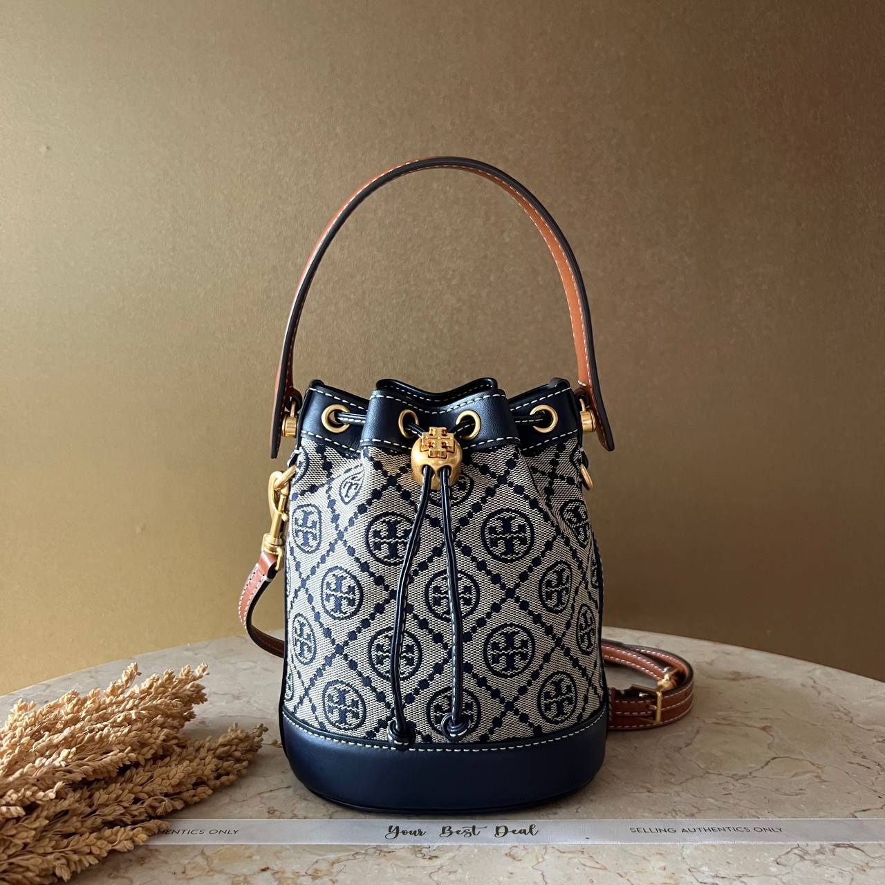 Tory Burch T Monogram Mini Bucket Bag
