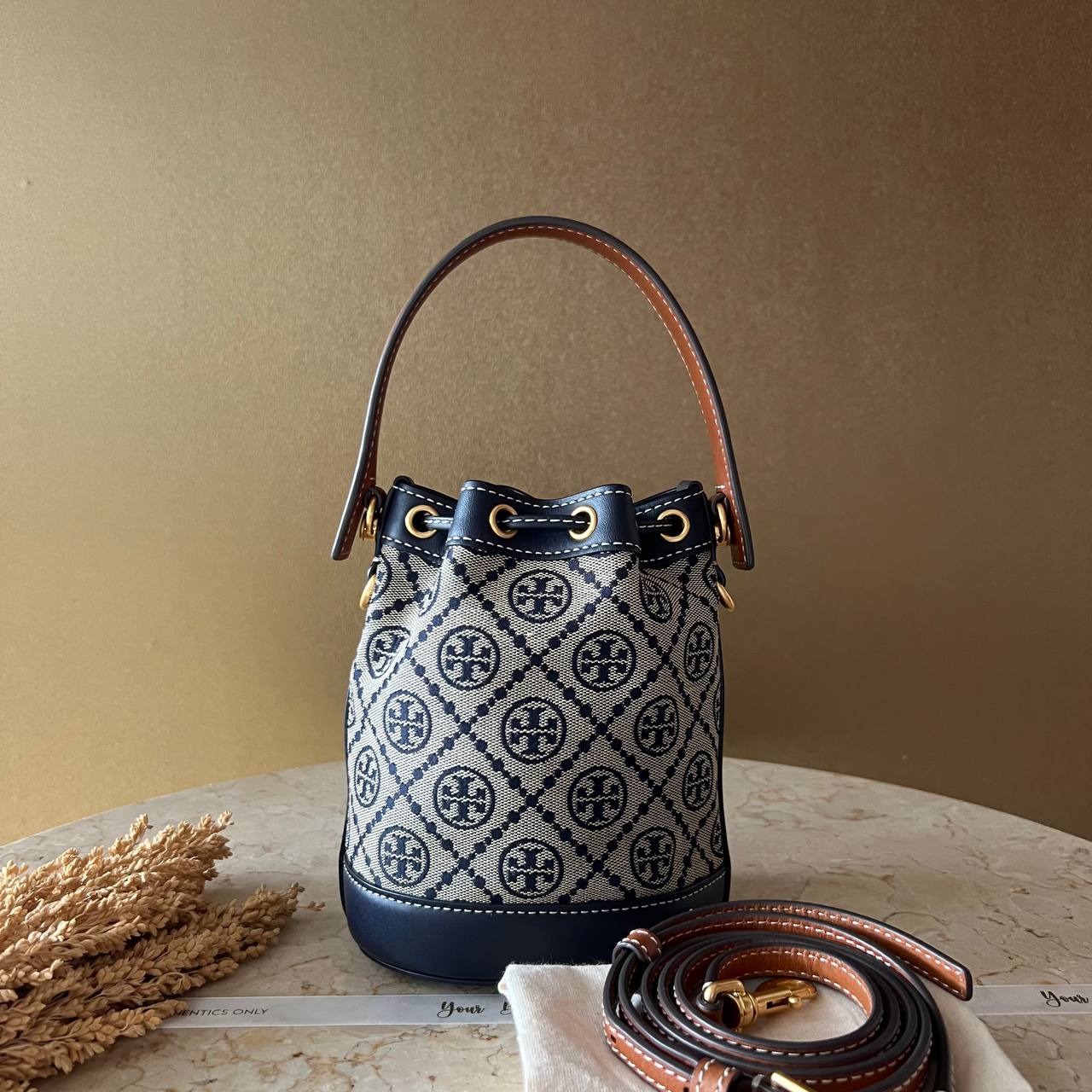 Tory Burch T Monogram Mini Bucket Bag