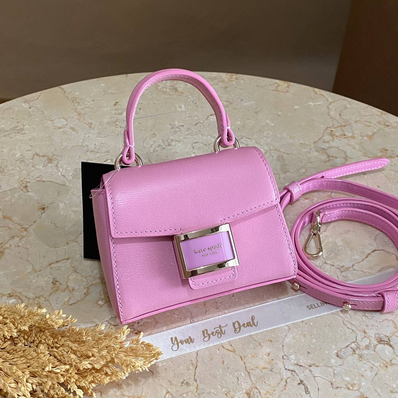 Kate Spade Katy Shiny Micro Crossbody Mandavilla