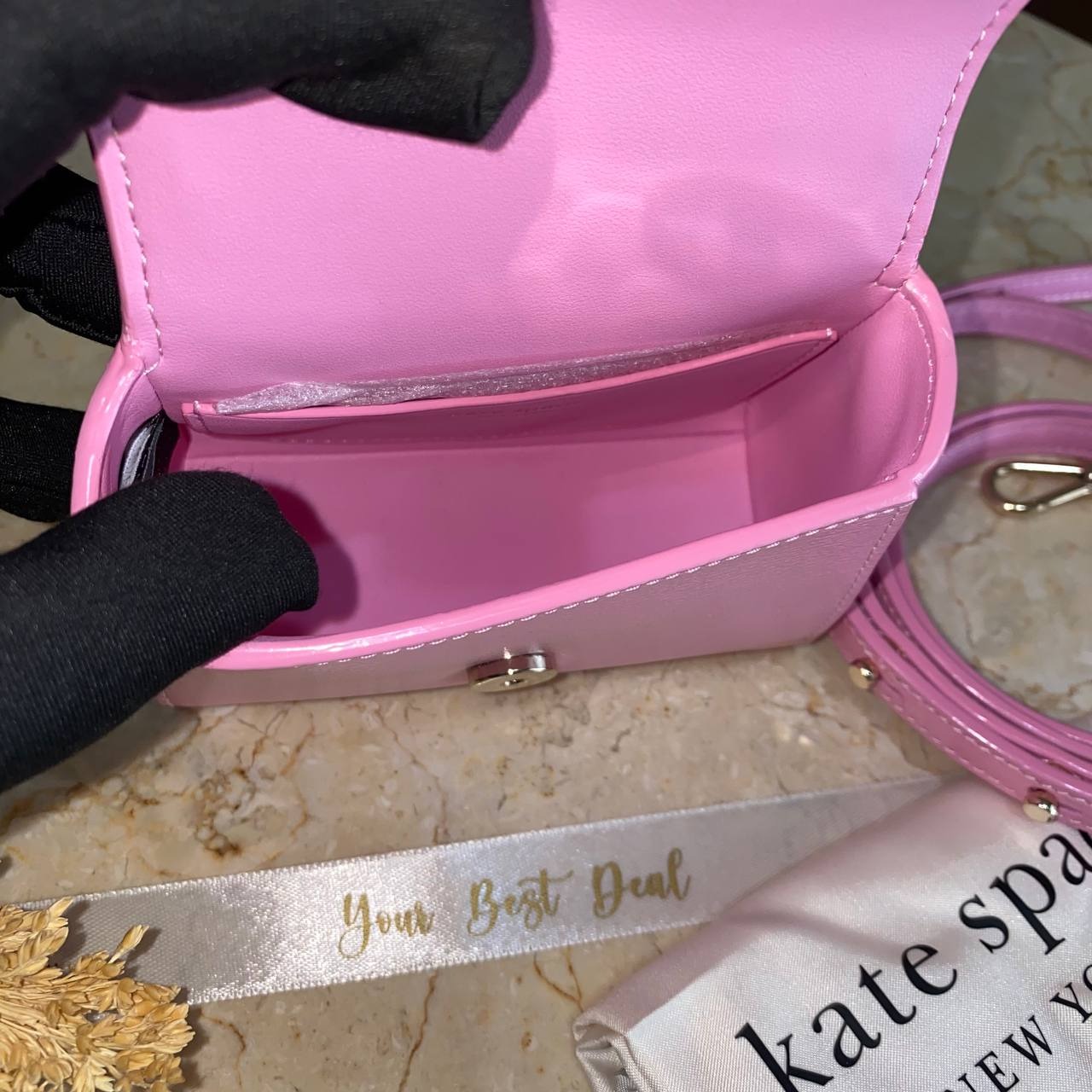 Kate Spade Katy Shiny Micro Crossbody Mandavilla
