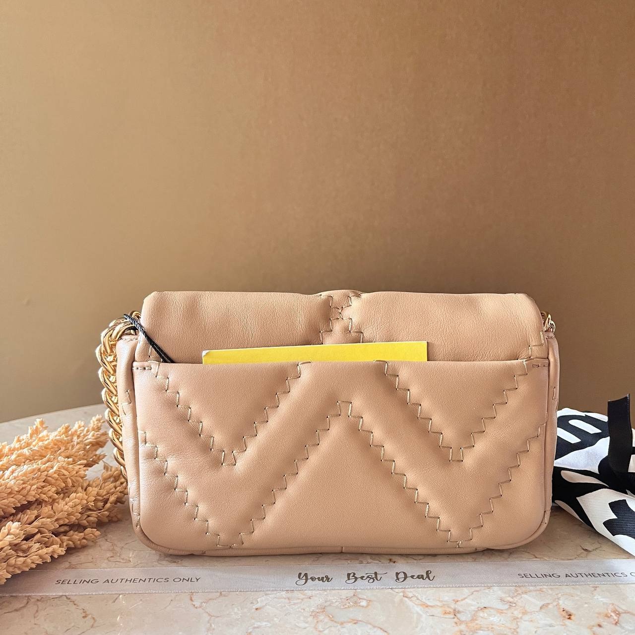 Marc Jacob Quilt J Marc Mini Shoulder Bag Camel