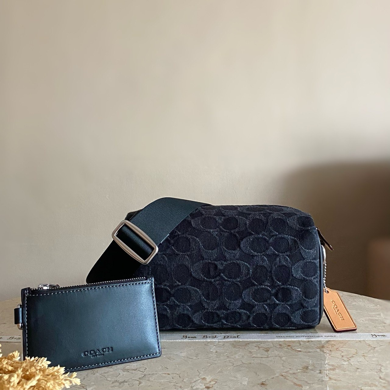 Coach Axel Crossbody in Signature Denim Black 