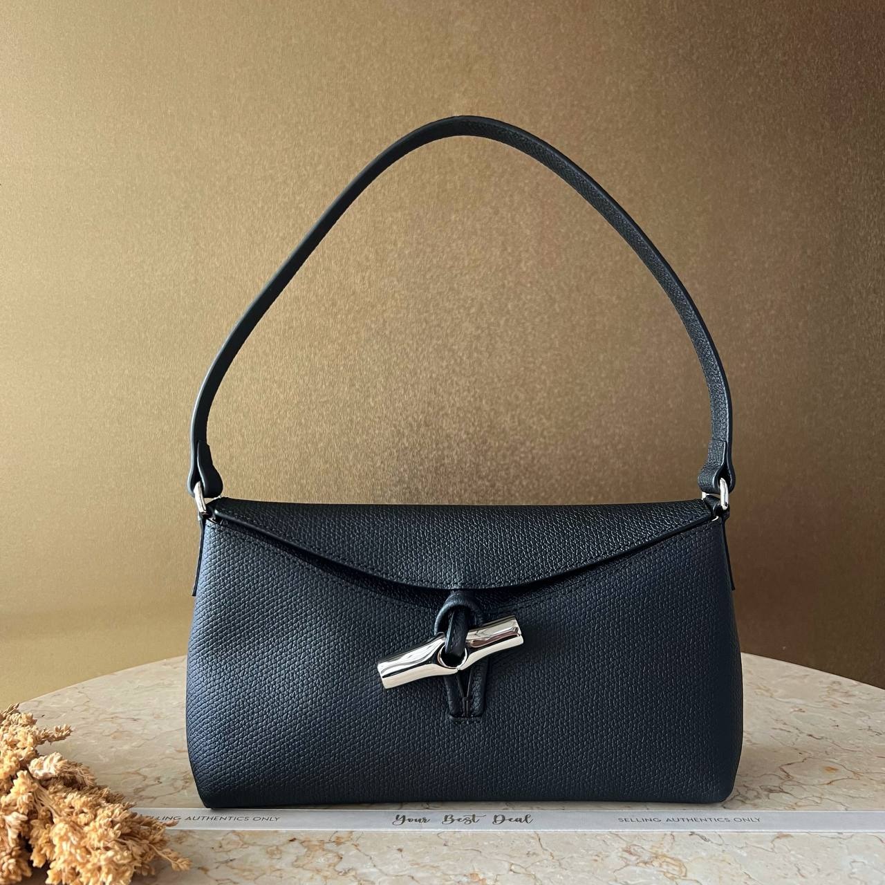 Longchamp Le Roseau Hobo Small Shoulder Bag - Black