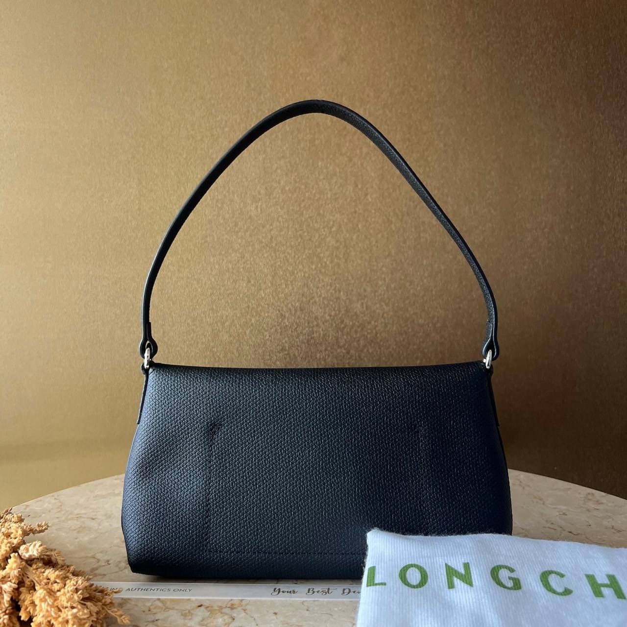 Longchamp Le Roseau Hobo Small Shoulder Bag - Black
