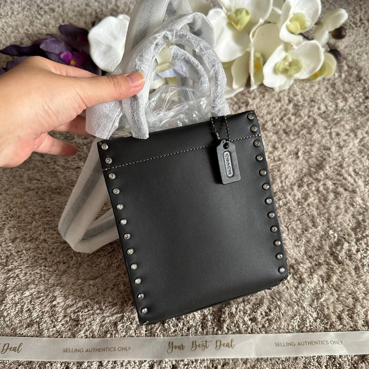 Coach Mini Cashin Tote With Crystal Rivest 